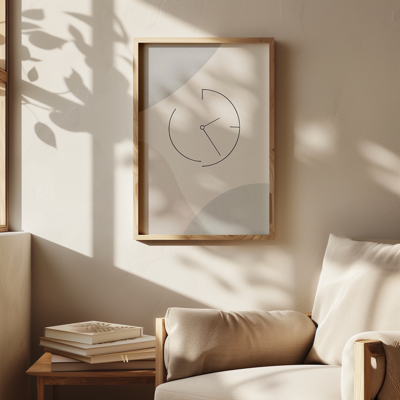 Oturma Odası için Minimalist Saat Tablosu Modern oturma odasında eksik saat tablosu