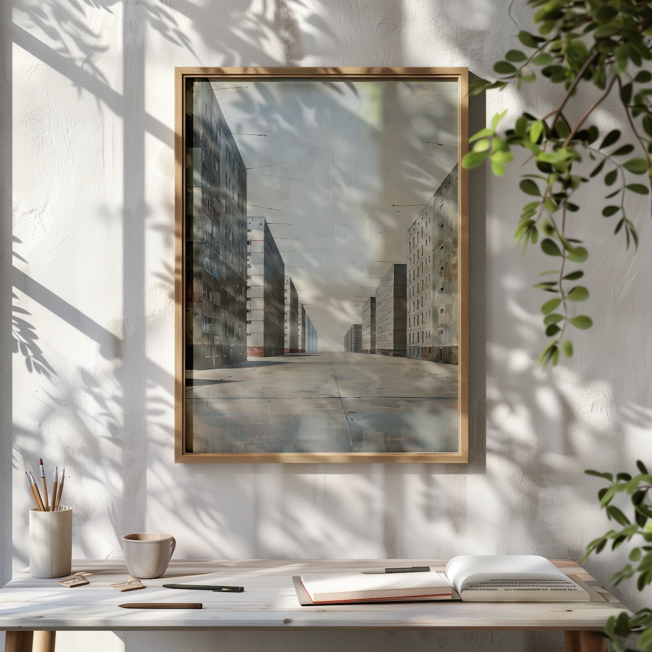 Çalışma Odası minimalist perspektif tablosu – çalışma odası