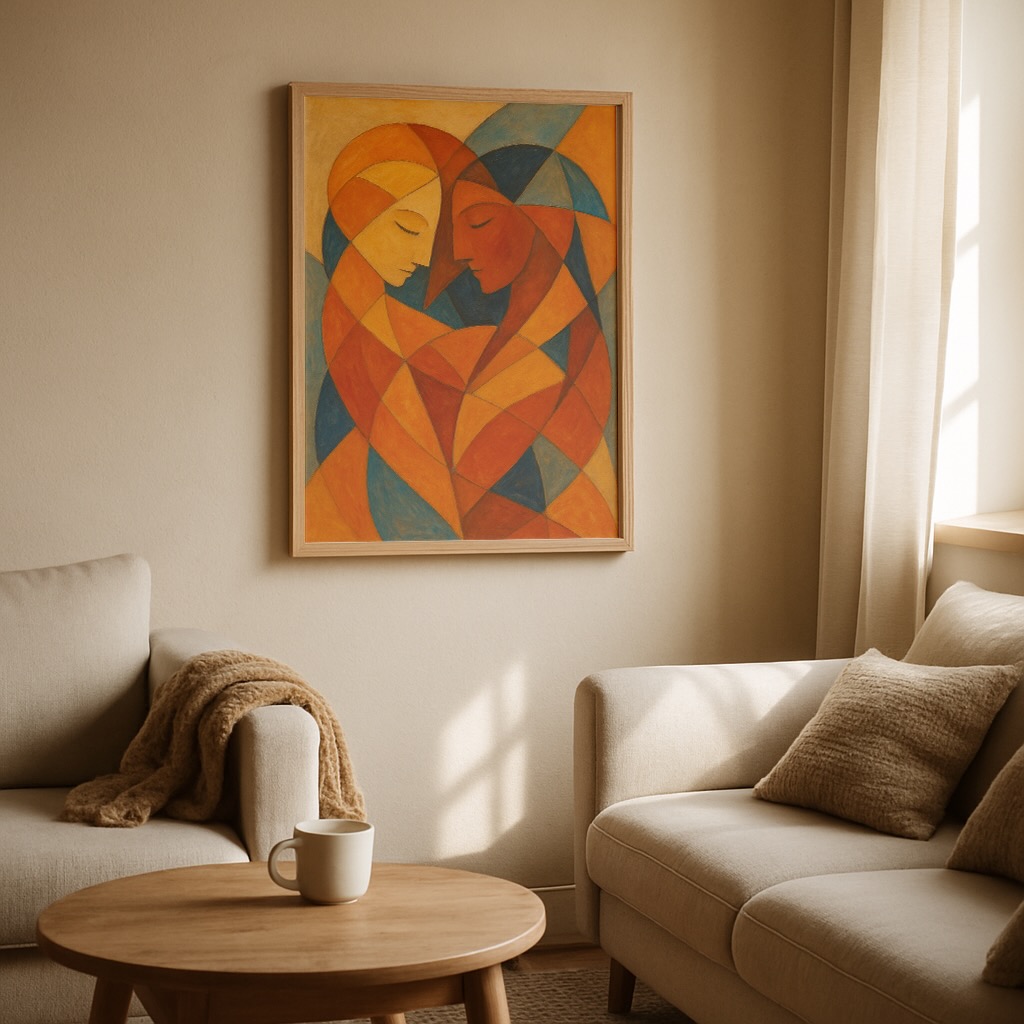 Kalpten Gelen – Salon Duygusal geometrik tablo salon dekorasyonu
