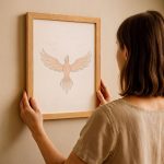 Duvara asılan kuş temalı minimal tablo
