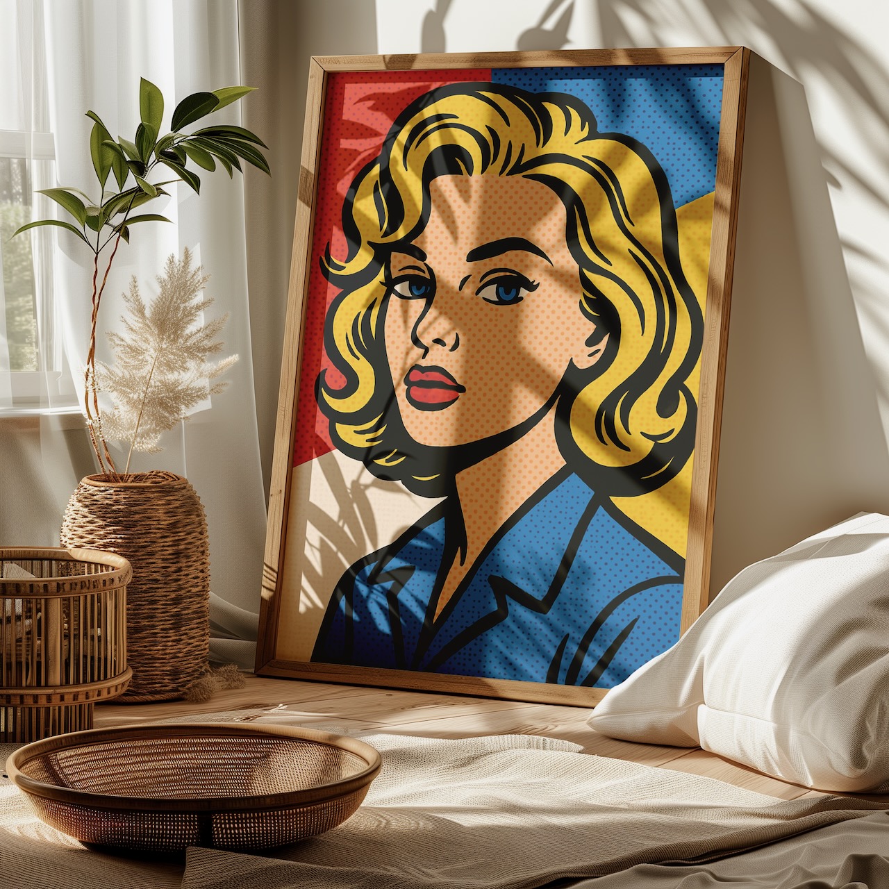 Pop-Art Kadın Tablosu - Gün Işığı Gün ışığında aydınlanan kadın portresi tablo